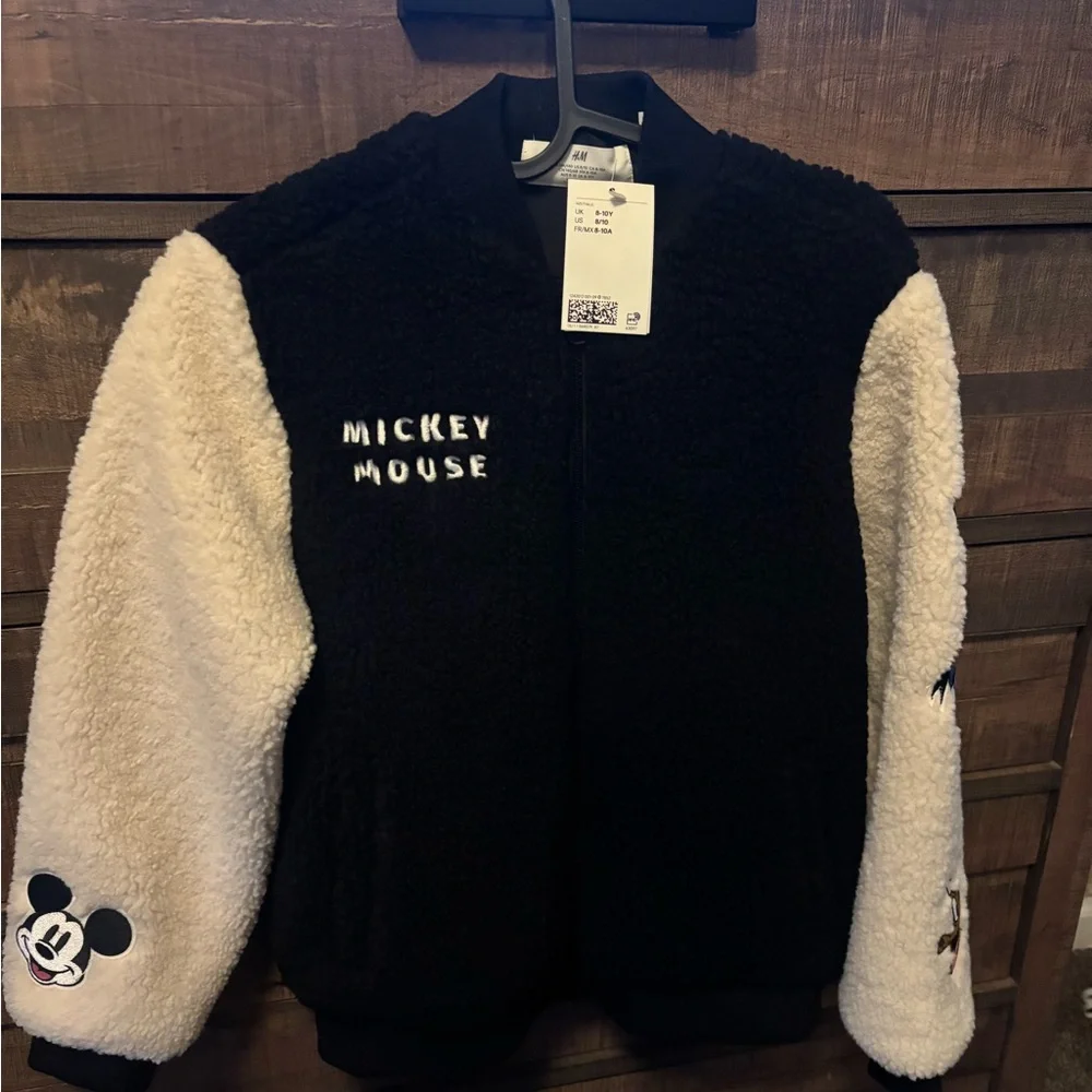 Mickey Mouse Black and Cream Fleece Jacket